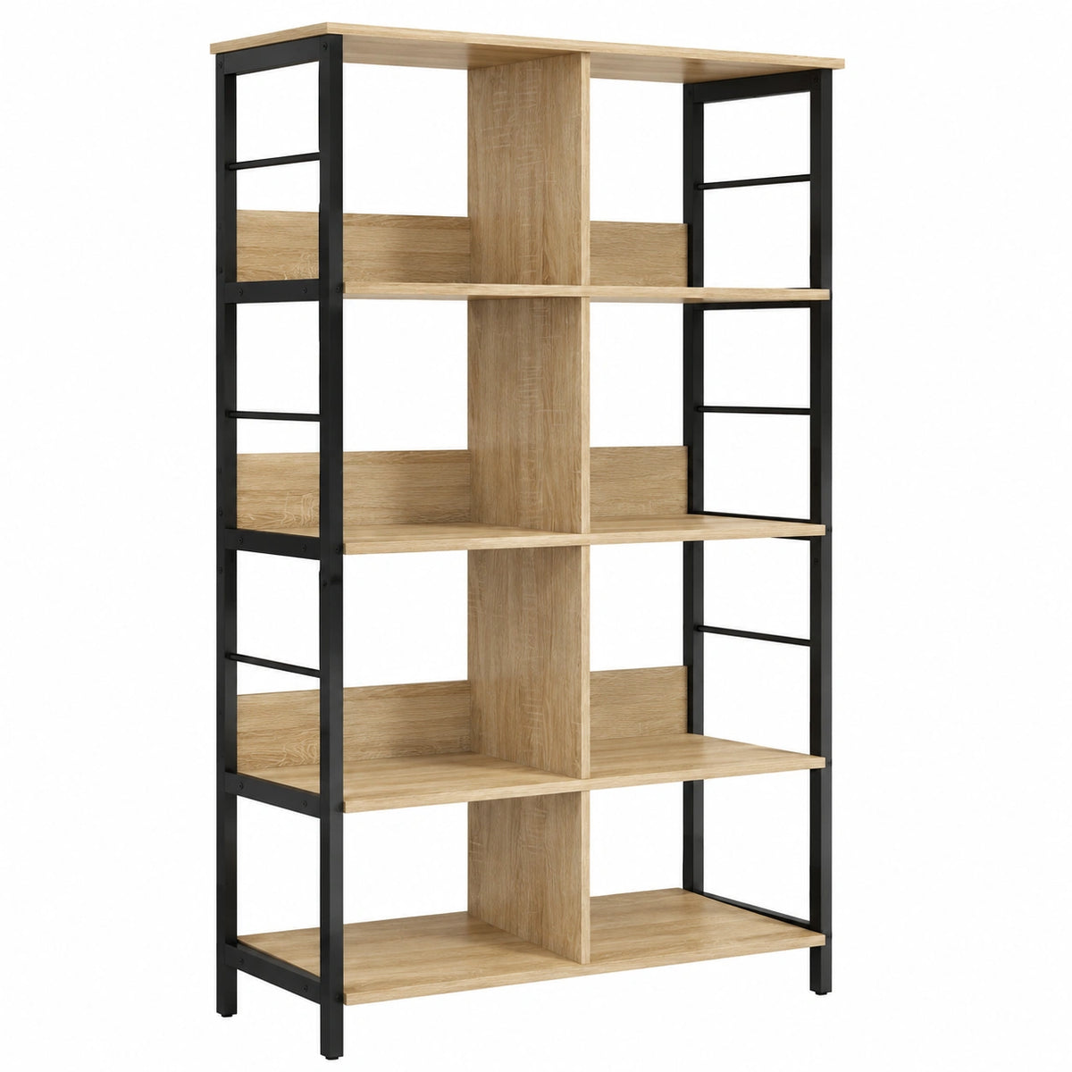 Bureau, avec rangement, avec étagères, en chêne, 82 x 32 x 144,5 cm, pour l’espace de travail