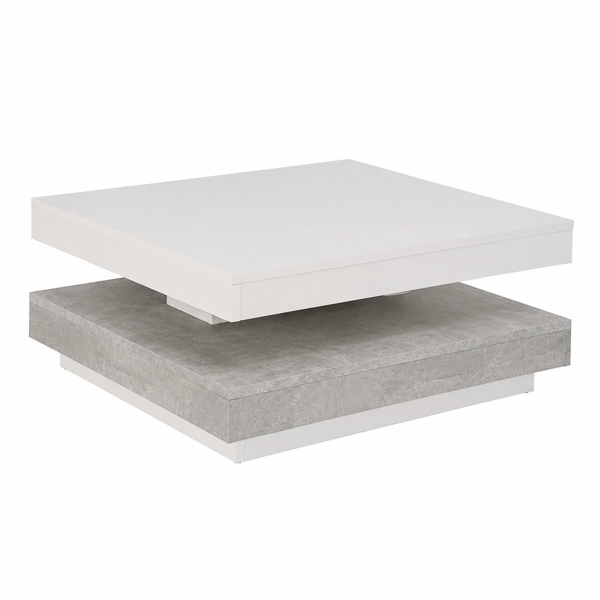 Table basse, pivotant, 67 x 67 x 35 cm, coloris blanc, pour le salon