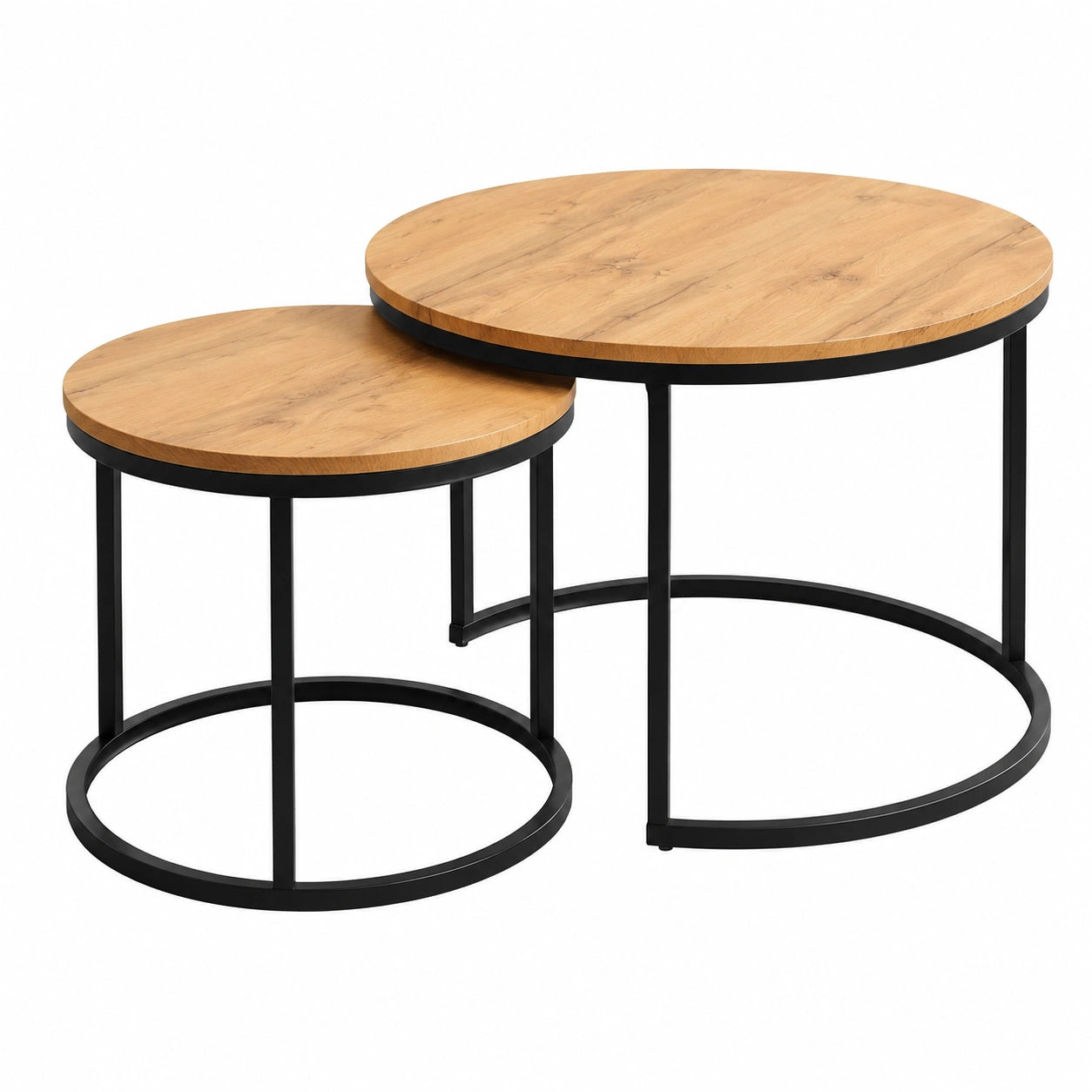 Table basse, coloris noir, 2 pièces, pour le salon