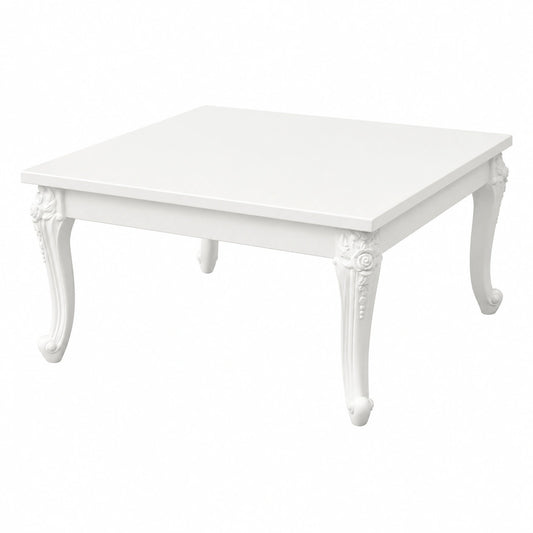 Table basse, 80 x 80 x 42 cm, coloris blanc, pour le salon