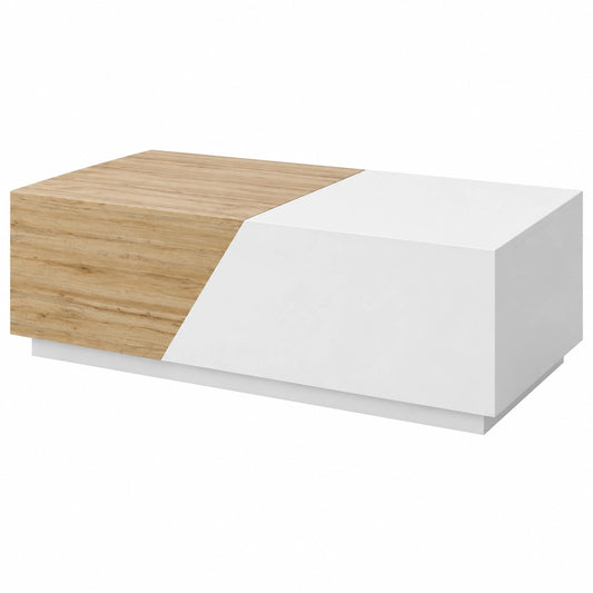 Canapé, en chêne, extensible, avec rangement, coloris blanc, pour le salon