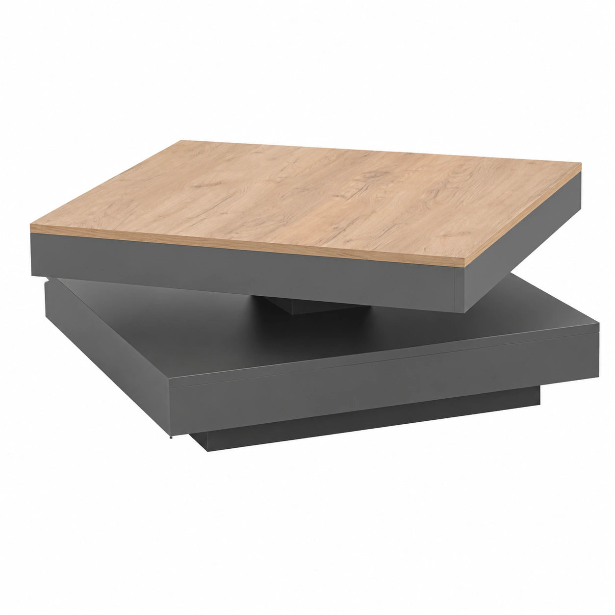 Table basse, avec rangement, coloris anthracite, 70 x 70 cm, pour le salon