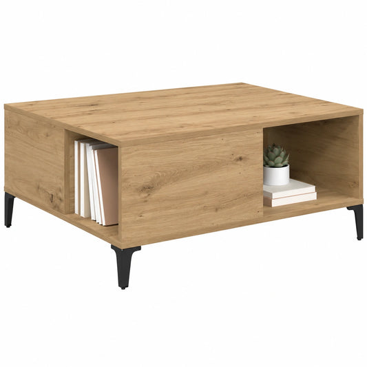 Table basse, avec rangement, en chêne, 80 x 80 x 36,5 cm, pour le salon