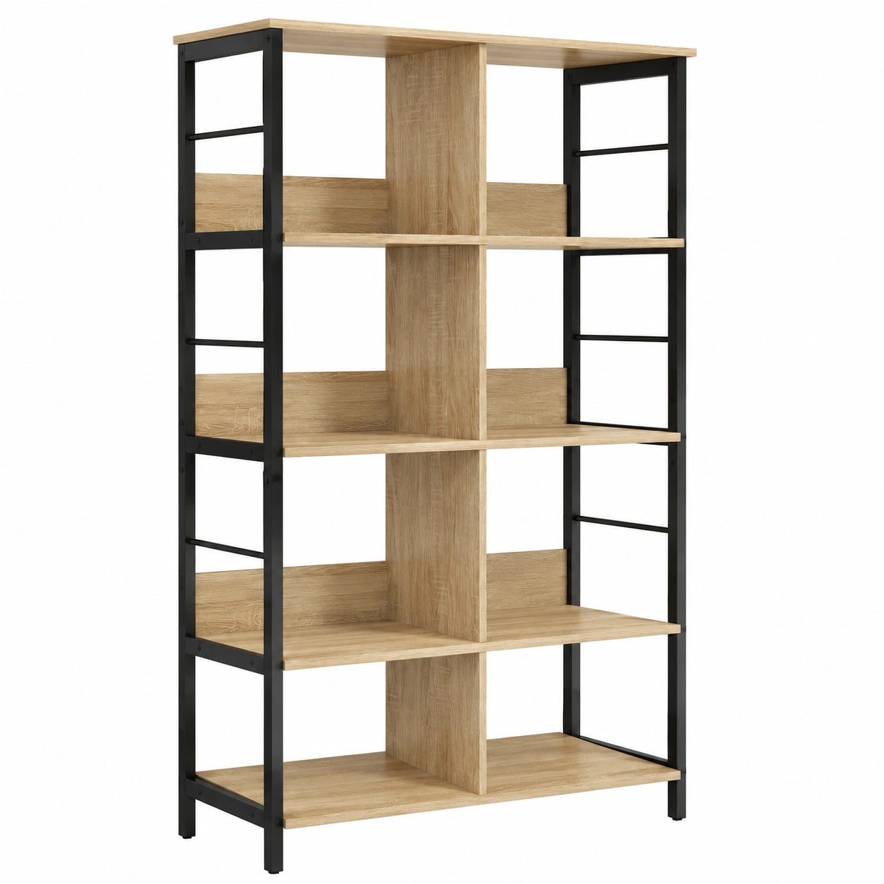 Bureau, avec rangement, avec étagères, en chêne, 82 x 32 x 144,5 cm, pour l’espace de travail