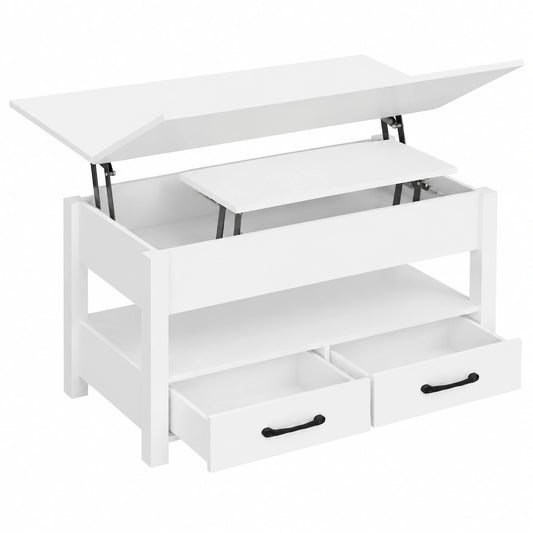 Bureau, extensible, avec rangement, avec tiroirs, coloris blanc, pour l’espace de travail
