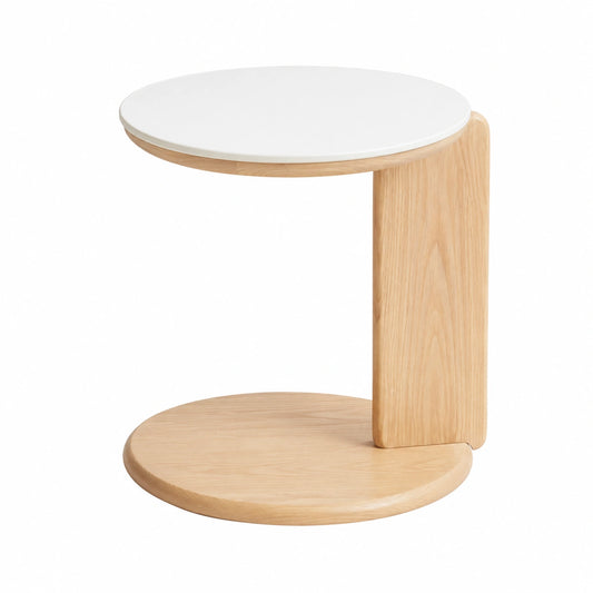 Table basse, en chêne, coloris blanc, 45 x 45 x 48 cm, pour le salon