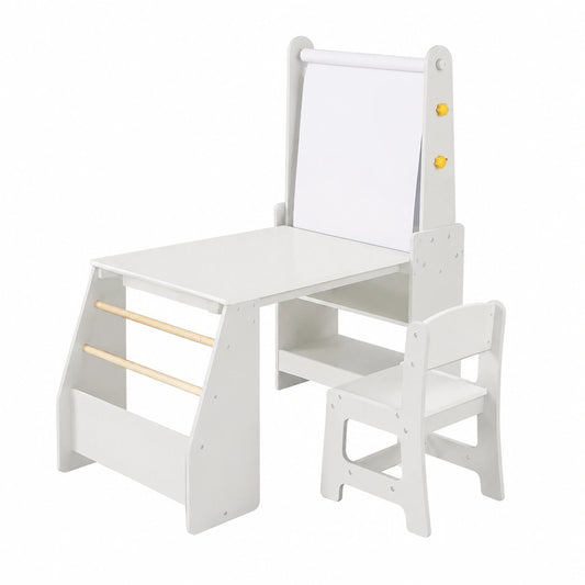 Bureau, avec rangement, avec étagères, coloris noir et blanc, pour l’espace de travail