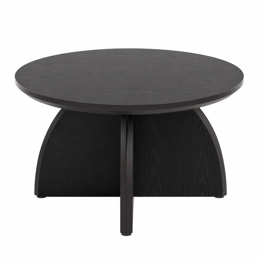 Table basse, en panneaux de bois, coloris noir, pour le salon