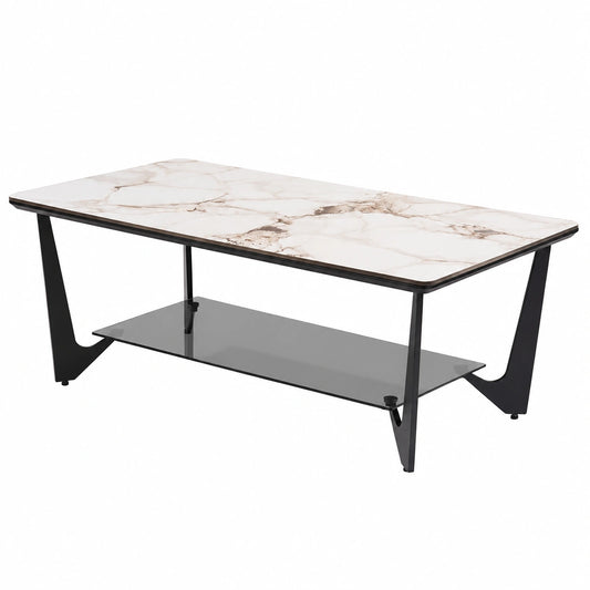 Table basse, coloris blanc, pour le salon